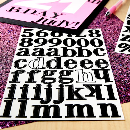 Black Serif Alphabet Stickers by Recollections™
